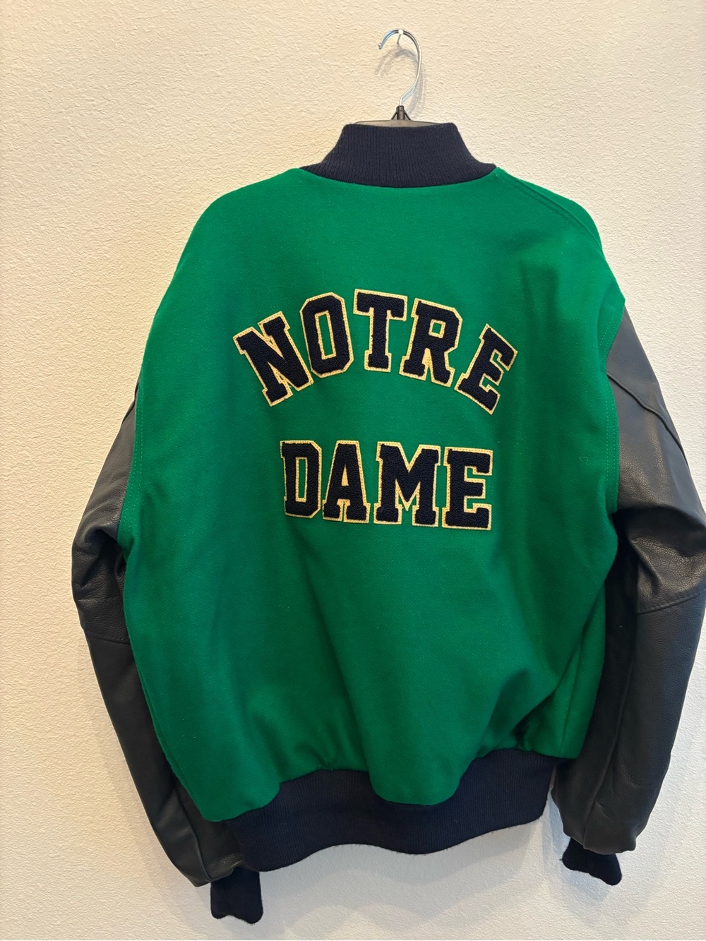 Under Armour Green & Navy Varsity Jacket with Notre Dame Logo